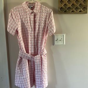 Pink gingham short sleeve dress
